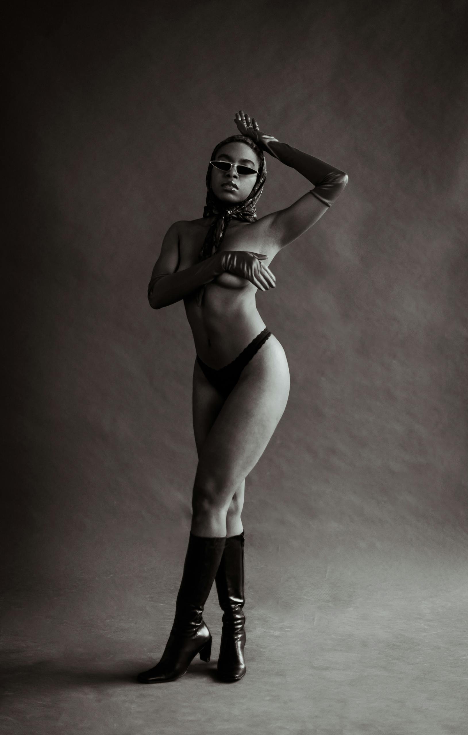 Woman in Black Underwear